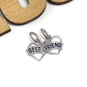 Sterling Silver Best Friend BFF Break Apart Charm